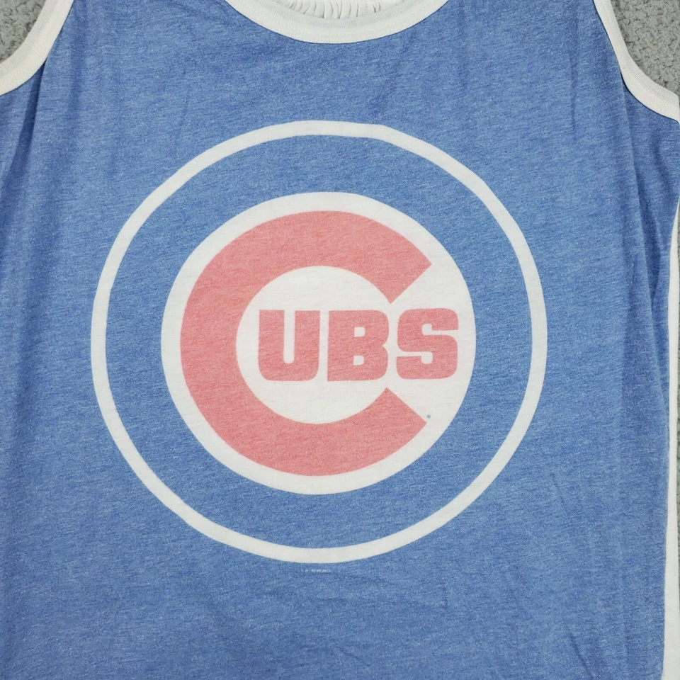 Camiseta sin mangas Chicago Cubs Touch by Alyssa Milano para mujer talla L azul acanalada espalda deportiva Foto 3 de 4