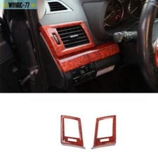 Wood Grain Console L&R Air Outlets Vent Trim For Subaru Outback Legacy 2010-2014