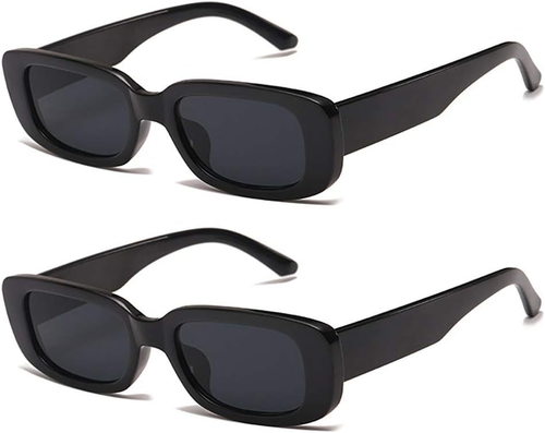 Trendy Retro Fashion 90S Sunglasses UV 400 Protection Square Frame - Picture 7 of 12