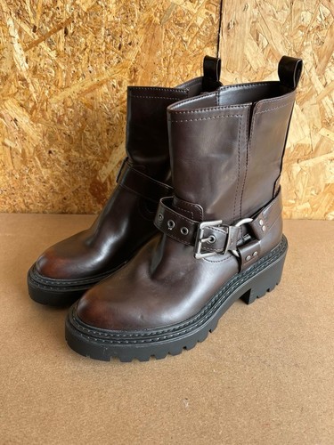 Botas Stradivarius Mujer Marrón Castaño Hebilla Talla EUR 36 UK 3 - NUEVAS - Imagen 3 de 8