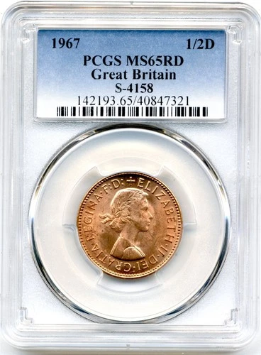 1967 Elizabeth II Half Penny — photo from the most recent tracked eBay sale