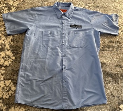 Gas Monkey Mechanic Garage Button Up Work Shirt Men s Large Dallas Texas