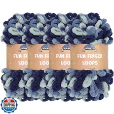 JubileeYarn Fun Finger Loops Yarn - 100g/Skein Jumbo Polyester - Pegasus - 4