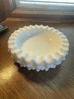 VTG Mid Century Mod Fenton White Hobnail Milk Glass Ash Tray Trinket Dish 5”