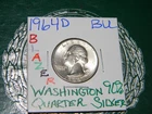 1964-D Uncirculated Silver {BU} Washington Quarter, Denver Mint-BLAZER!!