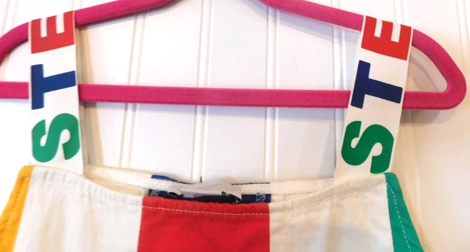 Stella McCartney Girls Size 14 Color Block Vertical Stripe Denim Dress w/ Tags - Image 2 of 4