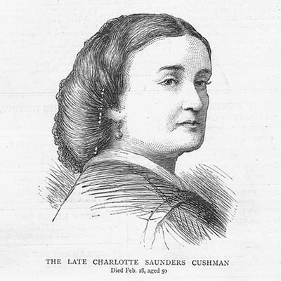 Charlotte Saunders Cushman amerikanische Schauspielerin - antiker Druck 1876