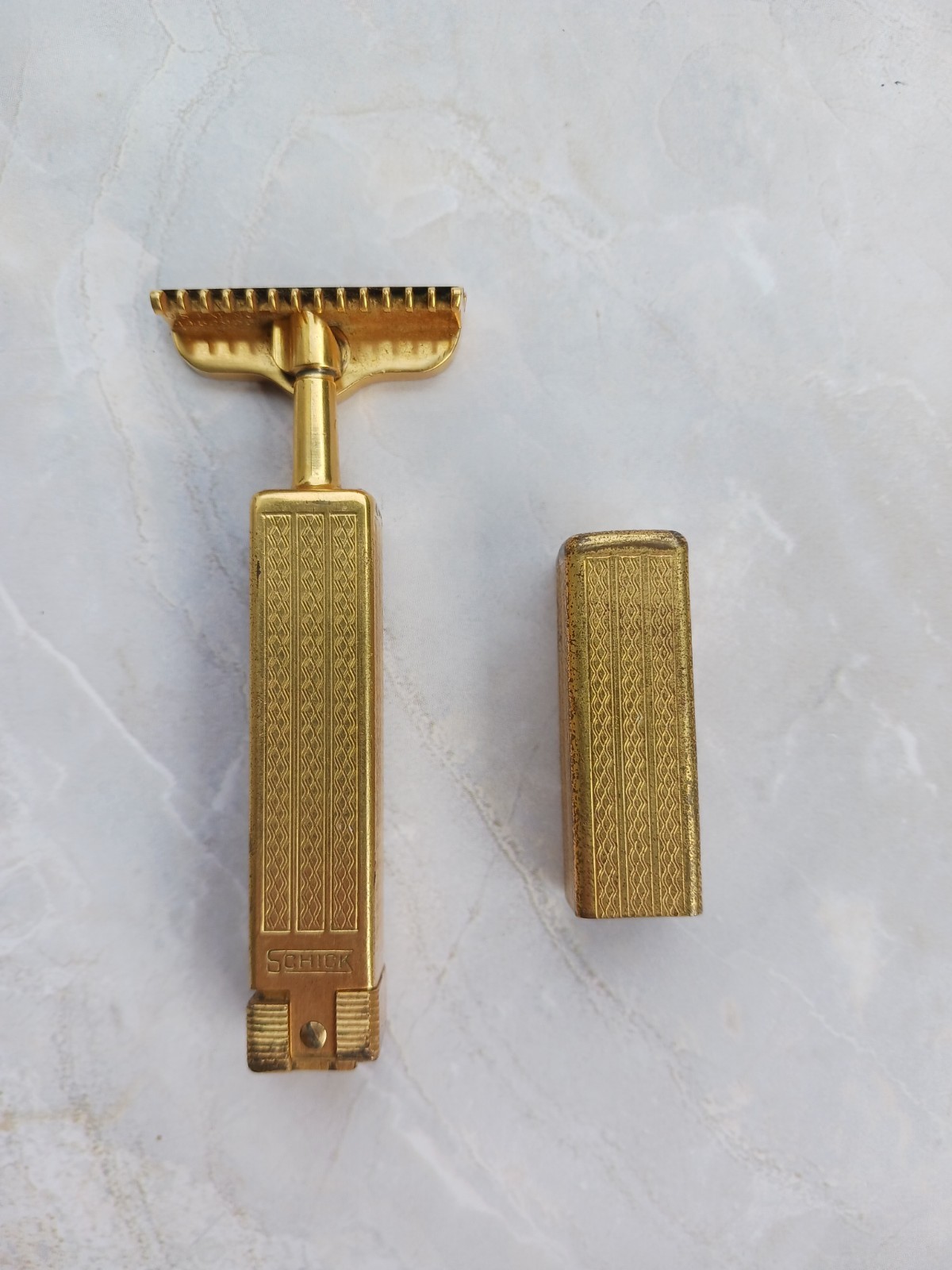 ~Vintage 1920's Gold Tone Art Deco Schick Repeating Safety Razor~