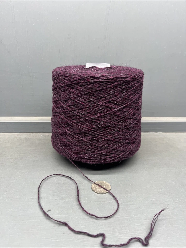500G Gris Negro Magenta Mezcla 3/11NM Lana Lambswool Sloe 3 Capa - Imagen 2 de 4