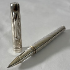 Vintage MONTEGRAPPA Sterling Silver Chevron Pattern Fine Point Ballpoint Pen