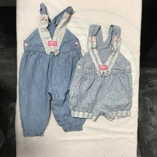 Vtg 80's 90's Oshkosh B'Gosh Floral Flower Baby Girl Romper 24 Month Lot of 2