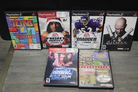 Sony PlayStation 2 PS2 SCPH-30001 FAT Console Black w/ 2Controllers, 6 Games