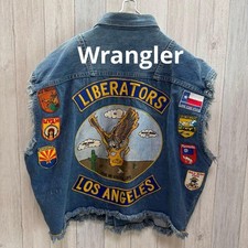 Wrangler Men Denim Vest Patch Vintage Limited Edition Rare Model American Casual
