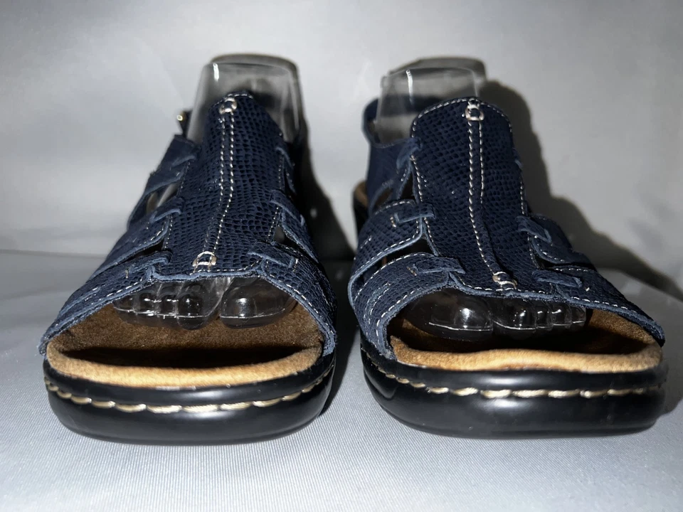 Sandalias suaves Clarks para mujer talla 12M azul serpiente con cordones Lexi caléndula cojín Foto 4 de 4