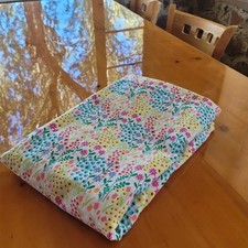 60x76 Large Yellow Floral Tablecloth Fresh Spring Summer Cotton Party