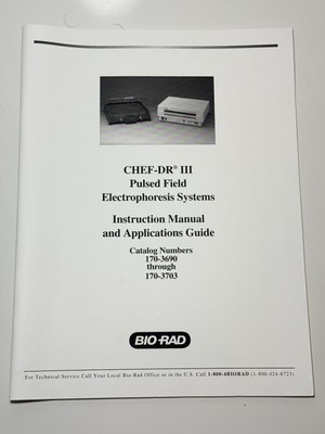Bio-Rad CHEF-DR III Pulsed Field Electrophoresis Systems - Manual / Guide