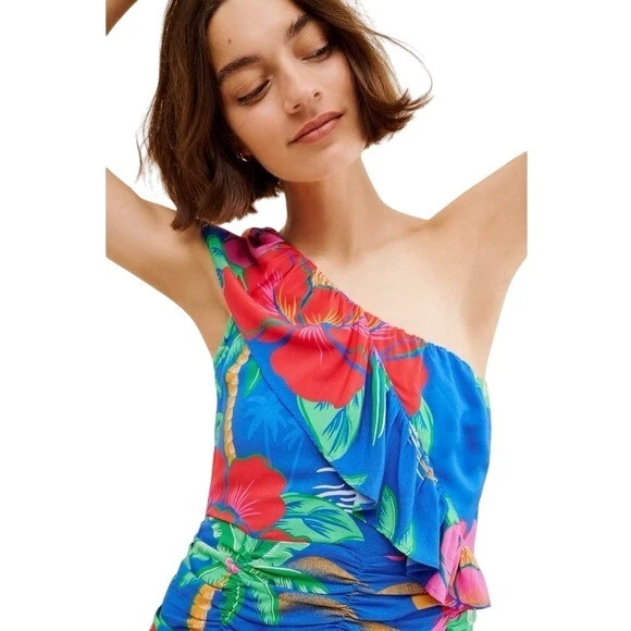 Maxi Vestido Farm Rio for Anthropologie Estampado Floral Un Hombro Foto 3 de 4