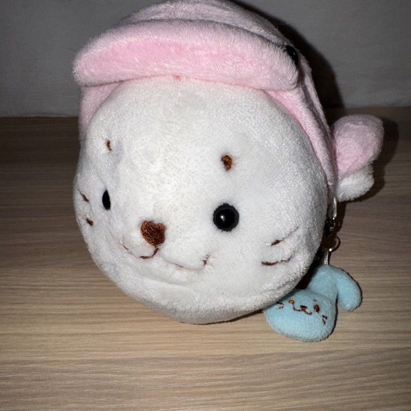 White Seal Pink Whale Plush 7" Toy Doll Japan