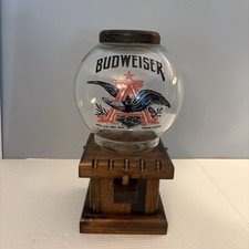 Vintage Budweiser Anheuser Busch Peanut Candy Gum-ball Dispenser Glass Globe