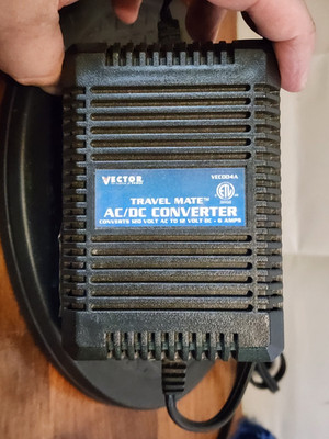 Vector Travel-Mate AC/DC Converter 120VAC 12DC Cigarette Adapter Plug
