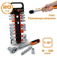 CHAMPION Steckschl&uuml;sselsatz 20-tlg. 1/2 Zoll 8-32 mm Teleskopratsche 72-Zahn