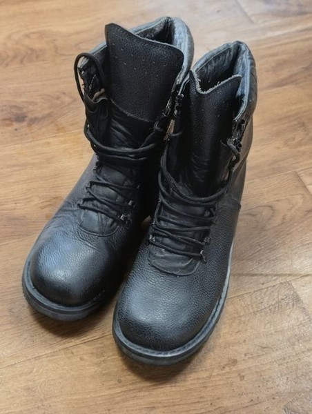 Men Brandit Boots Black Faux Leather 46