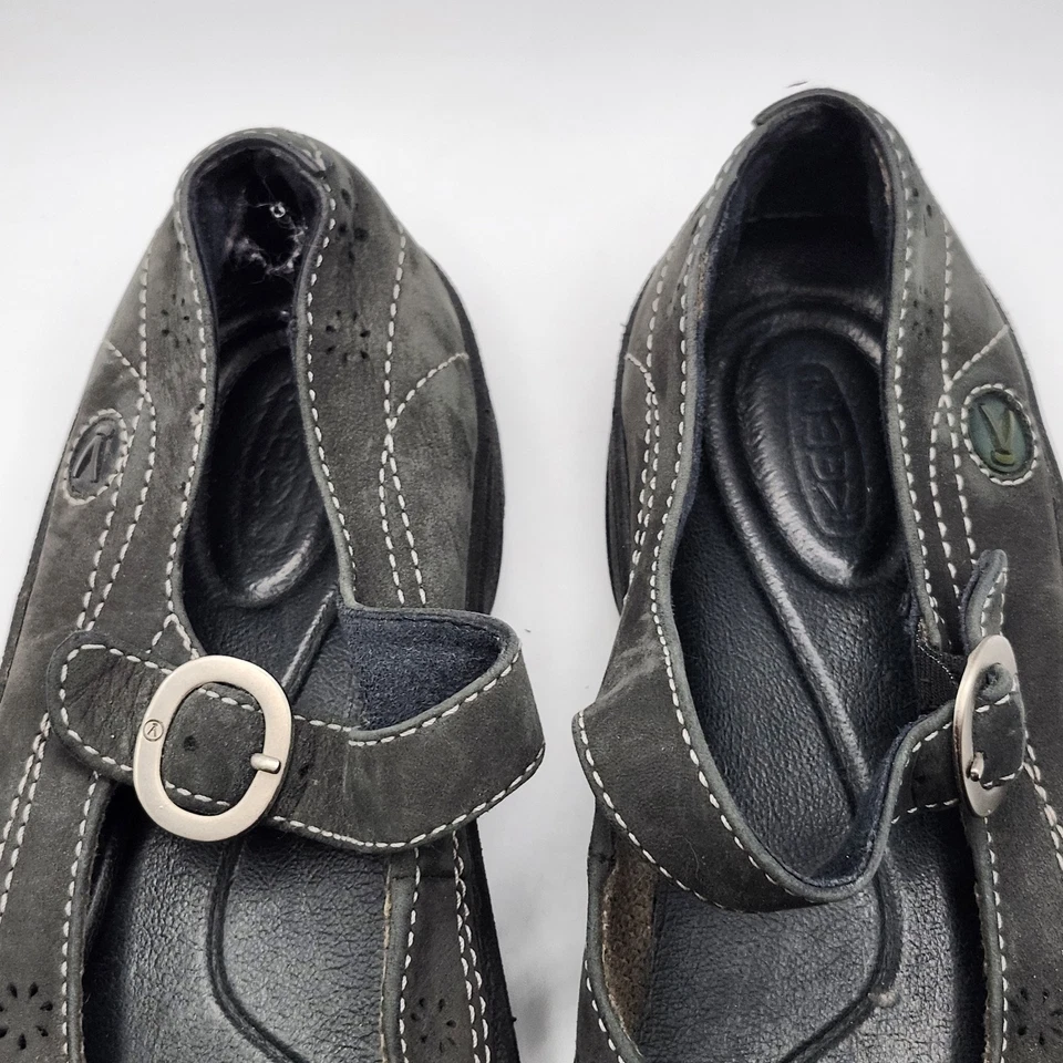 Keen Calistoga Floral Recorte Mary Jane Mujer Talla 8 Cuero Verde Hebilla Bohemia Foto 3 de 4