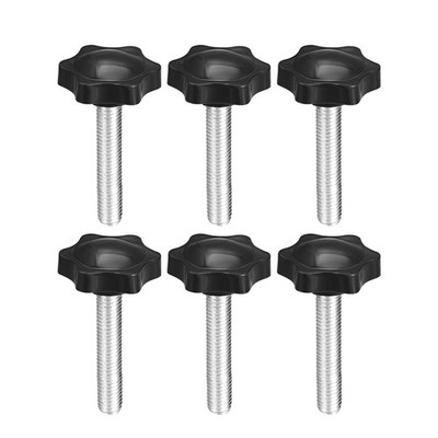 Clamping Screw Knob 31mm Dia Plum Hex Shaped Grips Knob M8 x 50mm Thread 6pcs