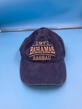 Nassau Bahamas 1973 Blue Embroidered Logo Adjustable Strapback Hat Cap
