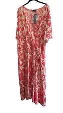 Lane Bryant Flutter-Sleeve Ruffle Faux-Wrap, Floral Print Midi Dress. Size 30/32