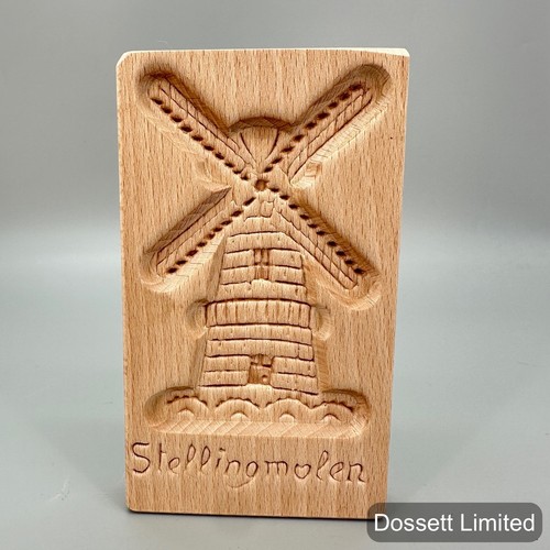 Indie's Welvaren Wooden Speculaas Cookie Mold Board Windmill Standard Beige