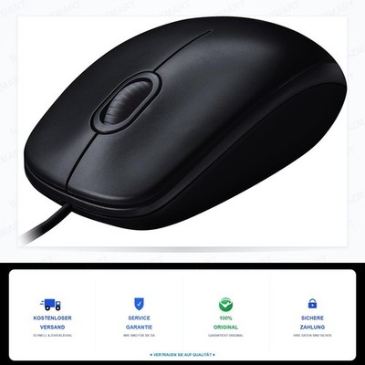 Logitech M90 Maus mit Kabel 1000 DPI Sensor USB-Anschluss 3 Tasten Für Links ...