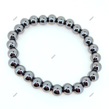 8 MM Natural Hemtite Beads Cystal Stretchy Unique Charm Energy Bracelet 7.8 In