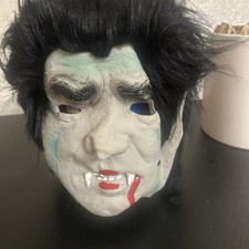 VTG Fun World Dracula vampire ghoul latex lined mask hair