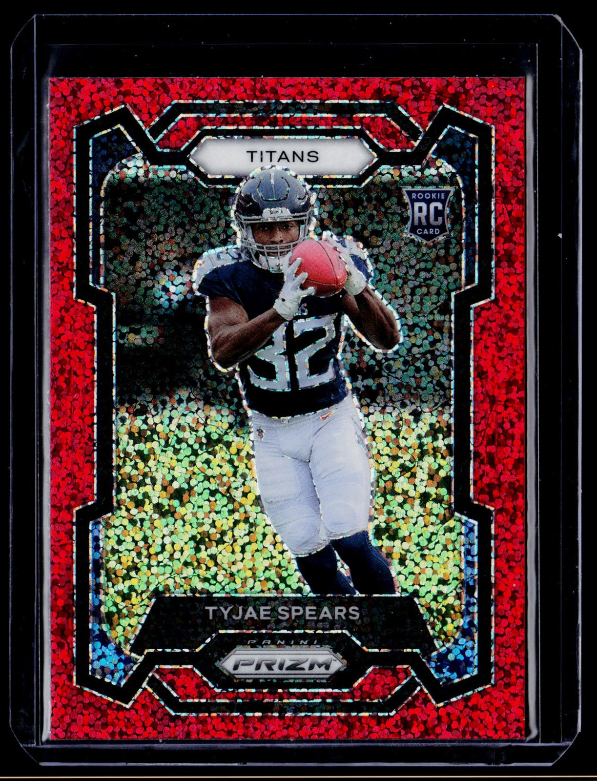 2023 Panini Prizm #396 Tyjae Spears Red Sparkle Tennessee Titans
