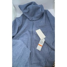 NEW little boys size 8 Nautica zip up hooded jacket In a navy heathered blue.
