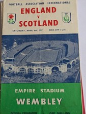 England V Scotland April 6 1957 Football Programme Wembley Stadium Good Cond