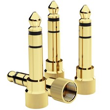 bestune 6.35mm 1/4 Inch Male to 3.5mm 1/8 4 PACK-Upgrade, GOLDEN