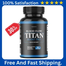 Blood Flow Titan Boost Pro Mens Blood Flow Supplement - 90 Capsules.