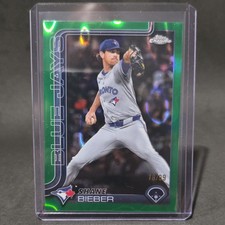 Topps Chrome Update 2025 Shane Bieber Cleveland Guardians #13 GREEN  LAVA /99
