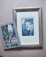 Christian Rohlfs (1849-1938) original Holzschnitt "Kleines Paar" gerahmt u. Buch