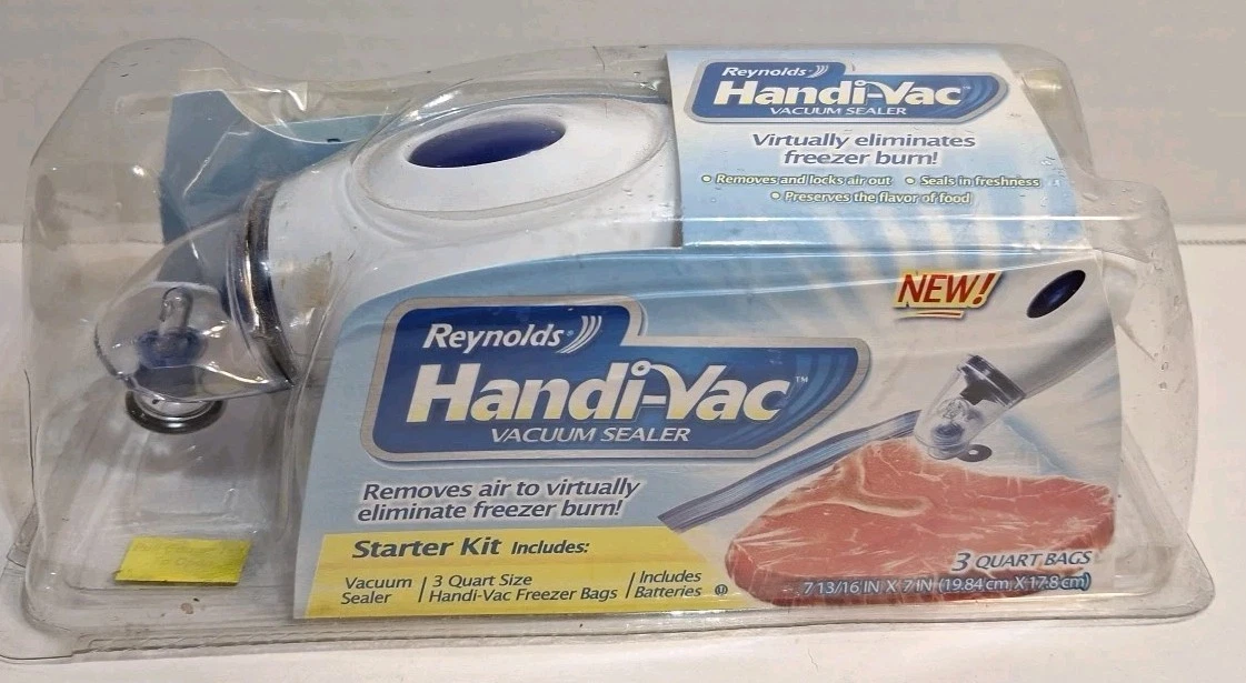 Reynolds Handi-Vac Hand Pump Vacuum Sealer Freezer Storage Bag starter Kit New