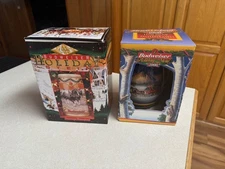 Vintage 2 NEW Budweiser Holiday Steins With Cert. of Authenticity 1996 and 2000