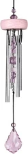 Woodstock Chimes Signature Collection, Crystal Gem Drop Chime, 10'' - Rose Pink