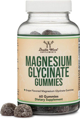 Magnesium Glycinate Gummies (400Mg per Serving, 30 Day Supply, Grape Flavored) H