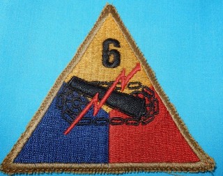WW2 ERA 6th ARMORED DIVISION PATCH US MILITARY BADGE UNITED STATES WORLD WAR II