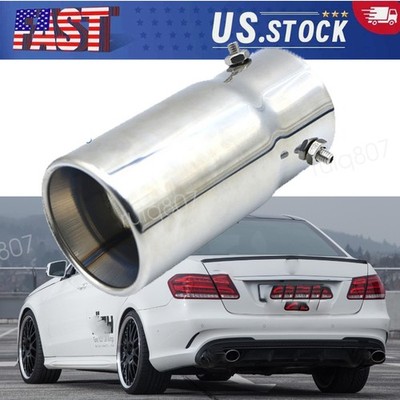 Silver StainlessSteel Straight Rear Muffler Tip Exhaust Pipe For Benz E500 2004
