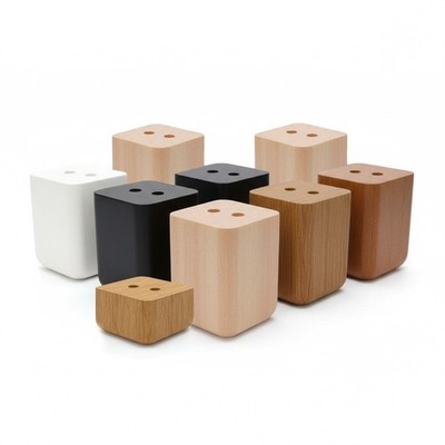 4 x Holzfüße Möbelfüsse Massiveholz eckig Couchfüße Schrankfüß Sofafuß Holzbeine