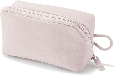 Muji Wrinkle Nylon Wide Opening Pouch S Pink Small Make-up Items Organisieren JP