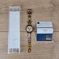 Swatch Dancing Feathers Chronograph Watch SCO100 Boxed 1994 Working Excellent